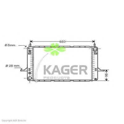 Радиатор, охлаждение двигателя KAGER 310340