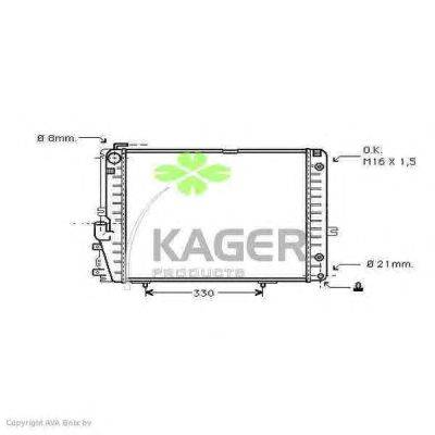 Радиатор, охлаждение двигателя KAGER 310596