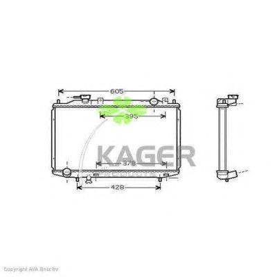 Радиатор, охлаждение двигателя KAGER 310734