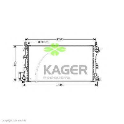 Радиатор, охлаждение двигателя KAGER 31-0819
