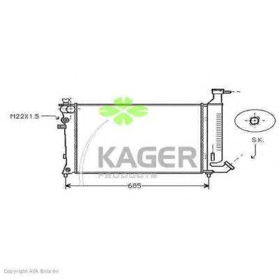 Радиатор, охлаждение двигателя KAGER 310863