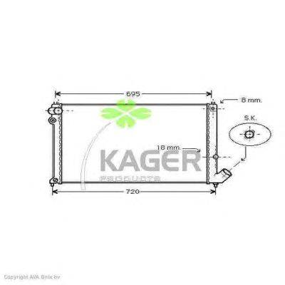Радиатор, охлаждение двигателя KAGER 31-0870