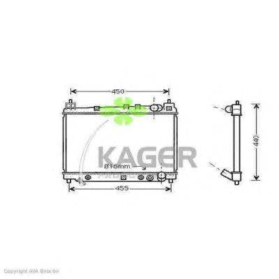 Радиатор, охлаждение двигателя KAGER 311125