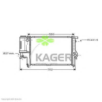 Радиатор, охлаждение двигателя KAGER 31-1522