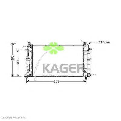 Радиатор, охлаждение двигателя KAGER 31-1582