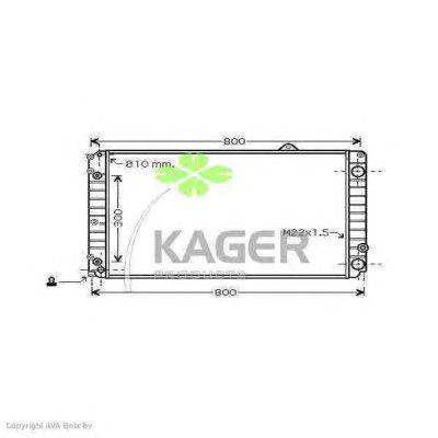 Радиатор, охлаждение двигателя KAGER 31-1650
