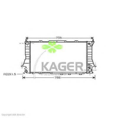 Радиатор, охлаждение двигателя KAGER 31-1755