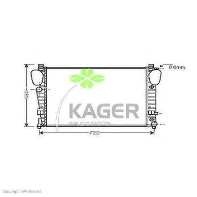 Радиатор, охлаждение двигателя KAGER 31-1841