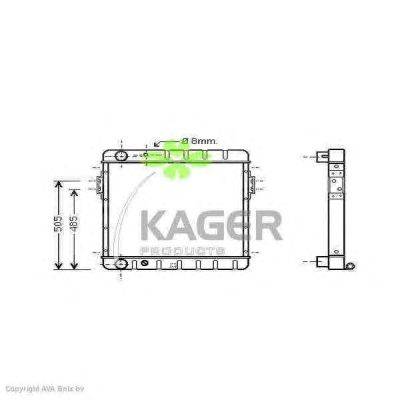 Радиатор, охлаждение двигателя KAGER 311899