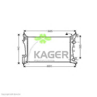 Радиатор, охлаждение двигателя KAGER 31-2070