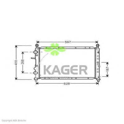 Радиатор, охлаждение двигателя KAGER 31-2076