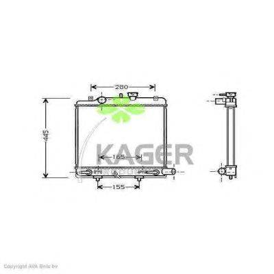 Радиатор, охлаждение двигателя KAGER 31-2158