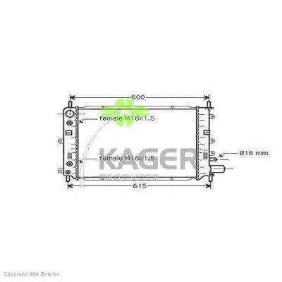 Радиатор, охлаждение двигателя KAGER 312216