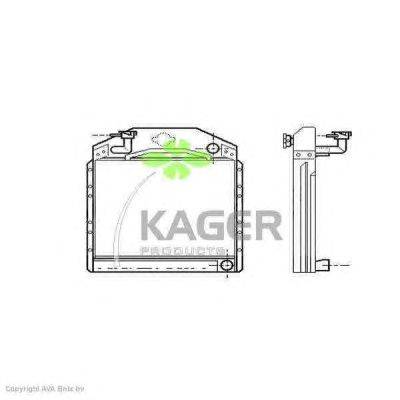 Радиатор, охлаждение двигателя KAGER 312465