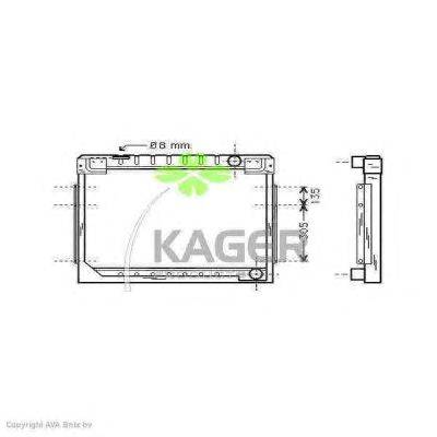 Радиатор, охлаждение двигателя KAGER 312478