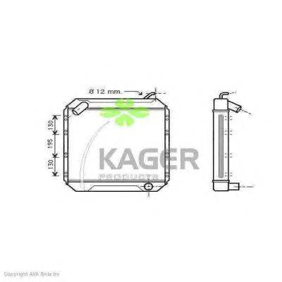 Радиатор, охлаждение двигателя KAGER 313248