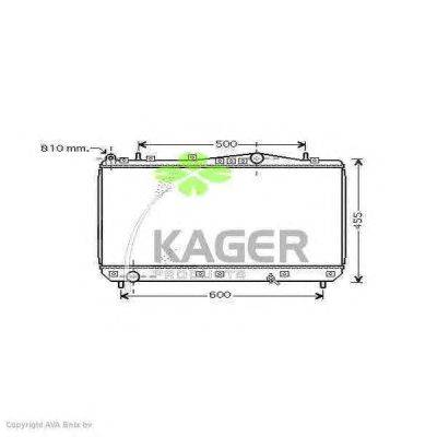 Радиатор, охлаждение двигателя KAGER 313324