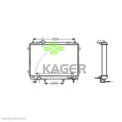 Радиатор, охлаждение двигателя KAGER 313358