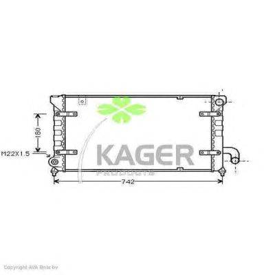 Радиатор, охлаждение двигателя KAGER 31-3376