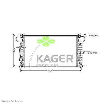 Радиатор, охлаждение двигателя KAGER 31-3569