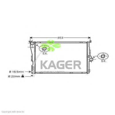 Радиатор, охлаждение двигателя KAGER 313583