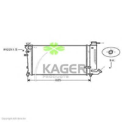 Радиатор, охлаждение двигателя KAGER 313615