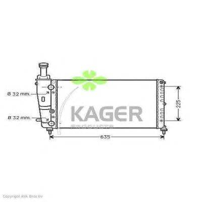 Радиатор, охлаждение двигателя KAGER 31-3629
