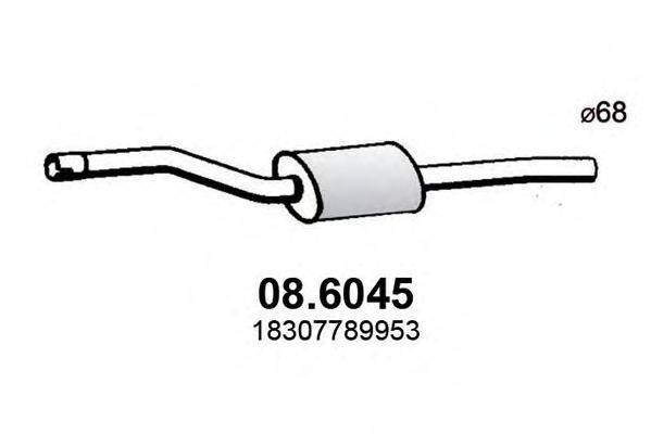 Средний глушитель выхлопных газов ASSO 086045