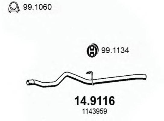 Труба выхлопного газа ASSO 14.9116