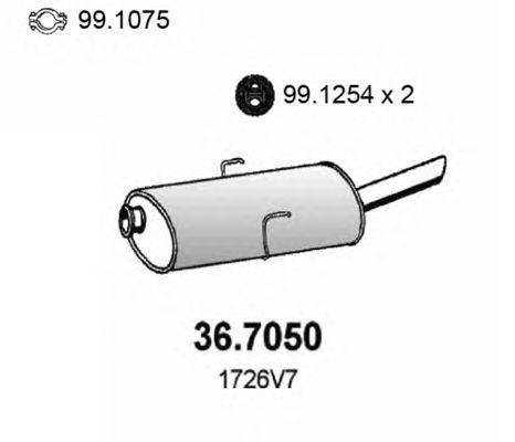 Глушитель выхлопных газов конечный ASSO 36.7050