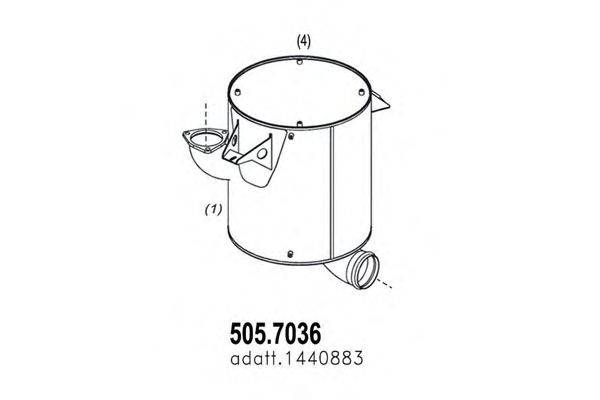 Средний / конечный глушитель ОГ ASSO 505.7036