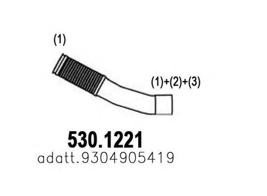 Труба выхлопного газа ASSO 530.1221