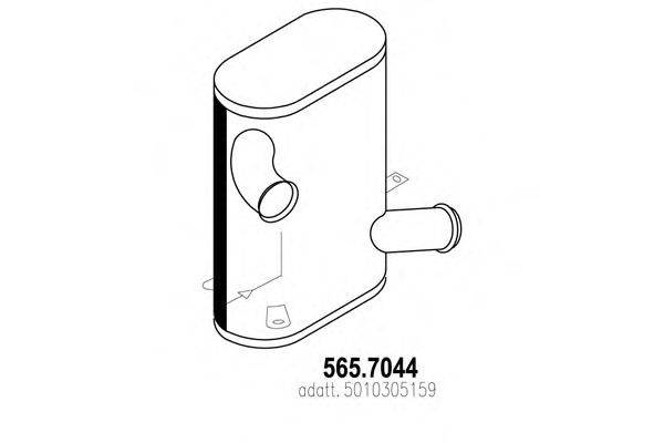 Средний / конечный глушитель ОГ ASSO 565.7044