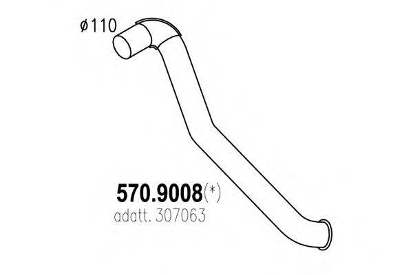 Труба выхлопного газа ASSO 570.9008