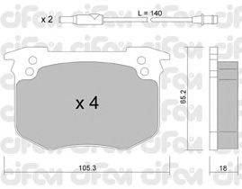Комплект тормозных колодок, дисковый тормоз CIFAM 822-189-0