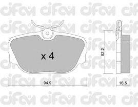 Комплект тормозных колодок, дисковый тормоз CIFAM 822-351-0