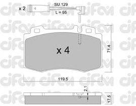 Комплект тормозных колодок, дисковый тормоз CIFAM 8225630K