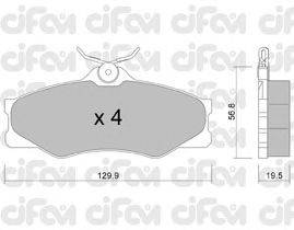 Комплект тормозных колодок, дисковый тормоз CIFAM 822-636-0