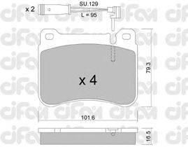 Комплект тормозных колодок, дисковый тормоз CIFAM 822-668-0K
