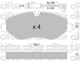 Комплект тормозных колодок, дисковый тормоз CIFAM 822-671-0K