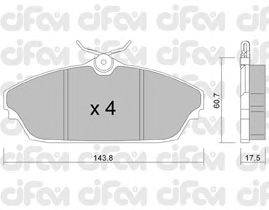 Комплект тормозных колодок, дисковый тормоз CIFAM 822-782-0