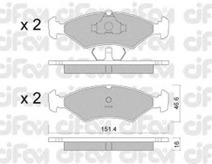 Комплект тормозных колодок, дисковый тормоз CIFAM 822-029-2