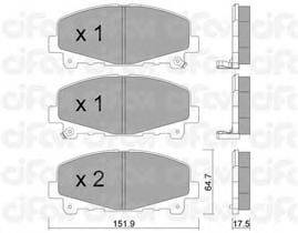 Комплект тормозных колодок, дисковый тормоз CIFAM 822-867-0