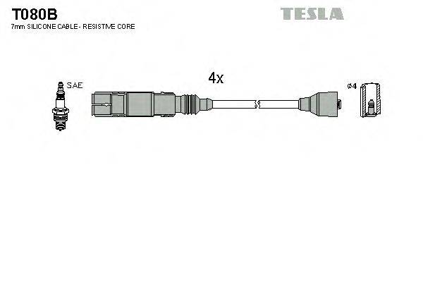Комплект проводов зажигания TESLA T080B