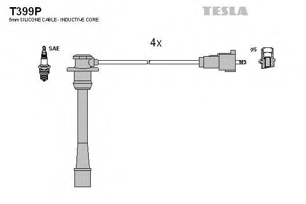 Комплект проводов зажигания TESLA T399P