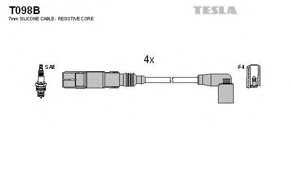 Комплект проводов зажигания TESLA T098B