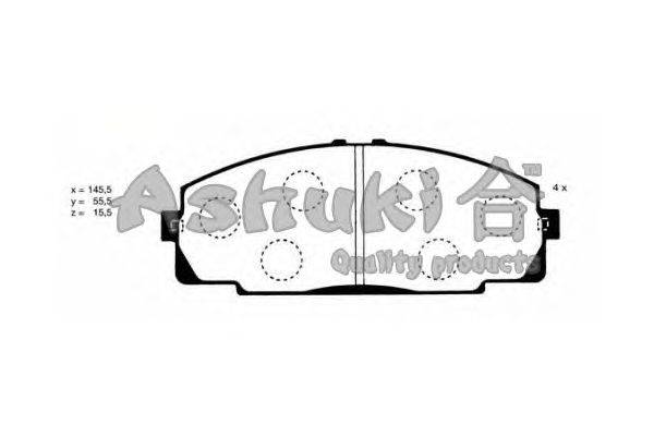 Комплект тормозных колодок, дисковый тормоз ASHUKI T112-65J