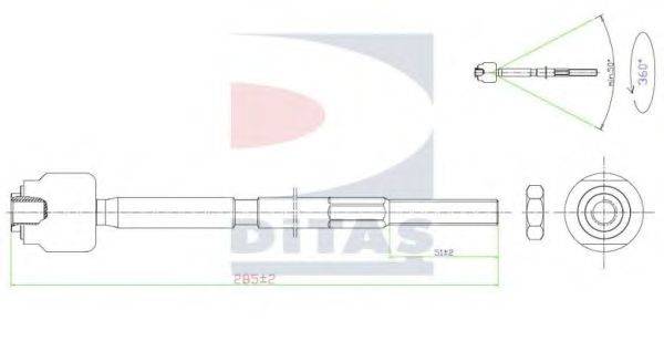 Осевой шарнир, рулевая тяга DITAS A2-5627