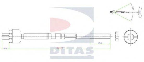 Осевой шарнир, рулевая тяга DITAS A2-5640