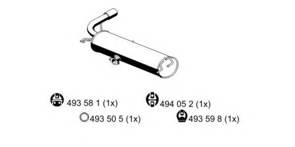 Глушитель выхлопных газов конечный ERNST 688031
